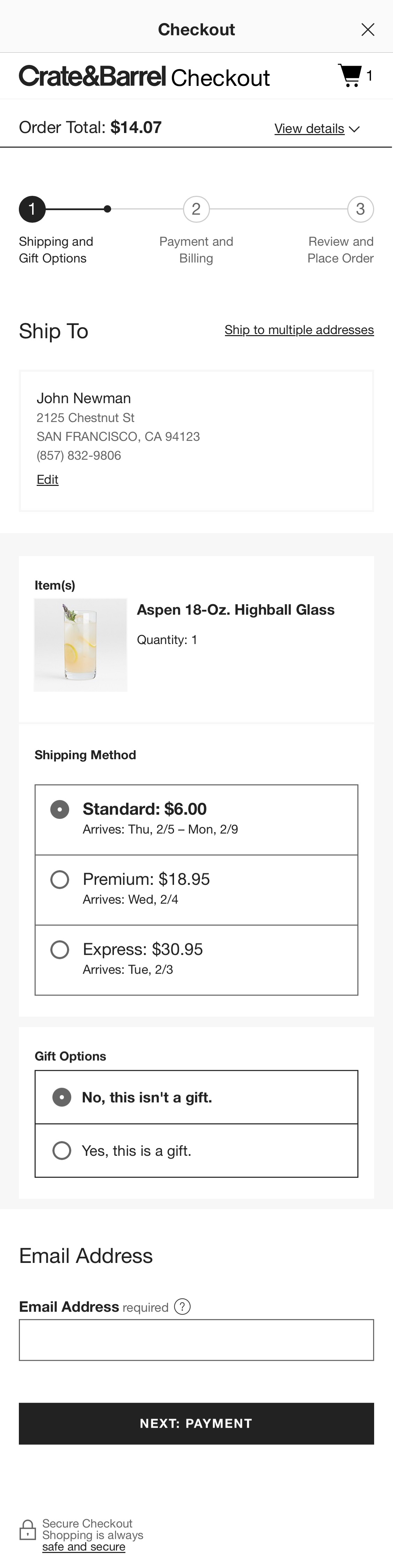 Mobile screenshot of Crate & Barrel