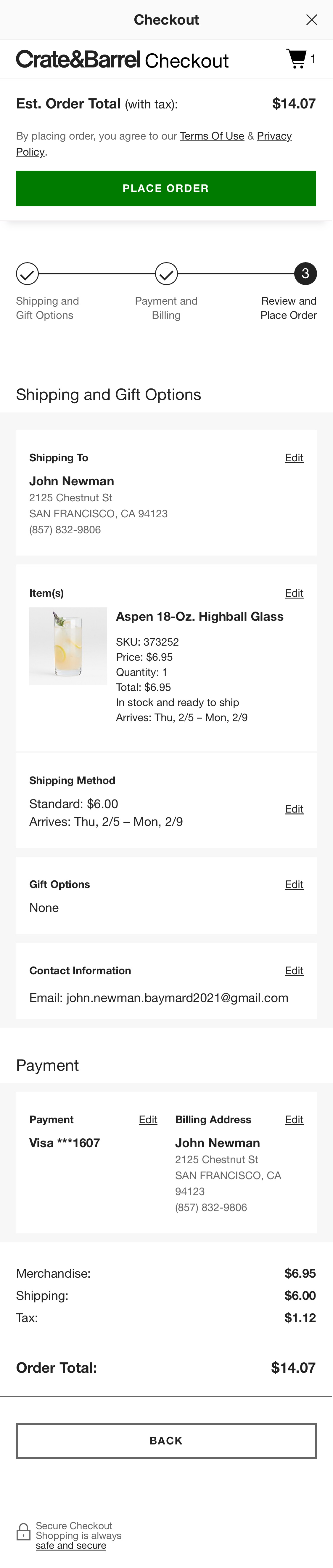 Mobile screenshot of Crate & Barrel