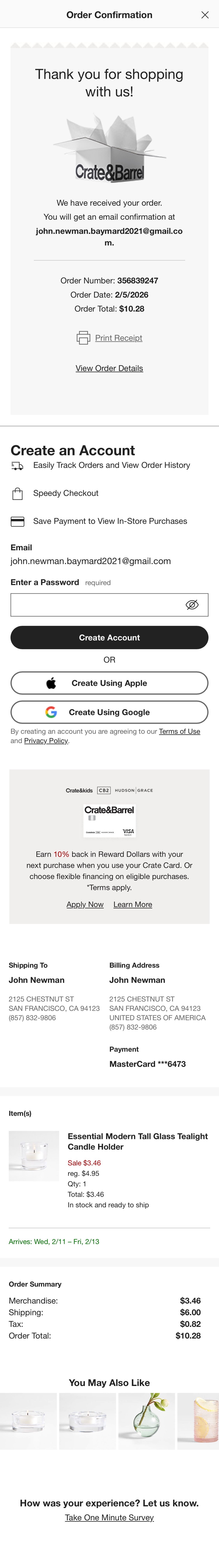 Mobile screenshot of Crate & Barrel