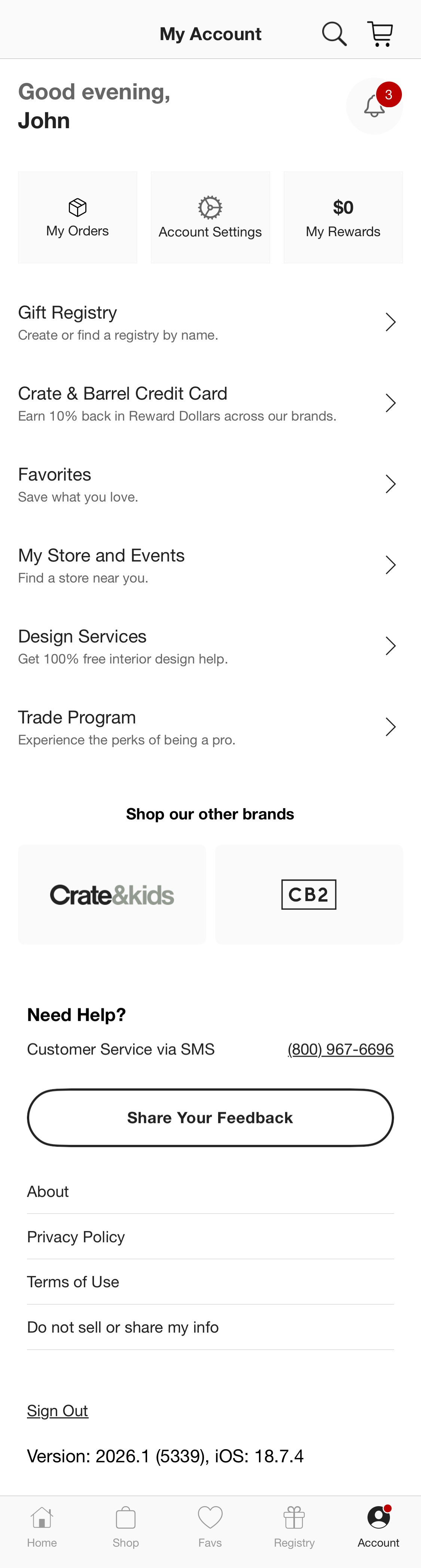 Mobile screenshot of Crate & Barrel