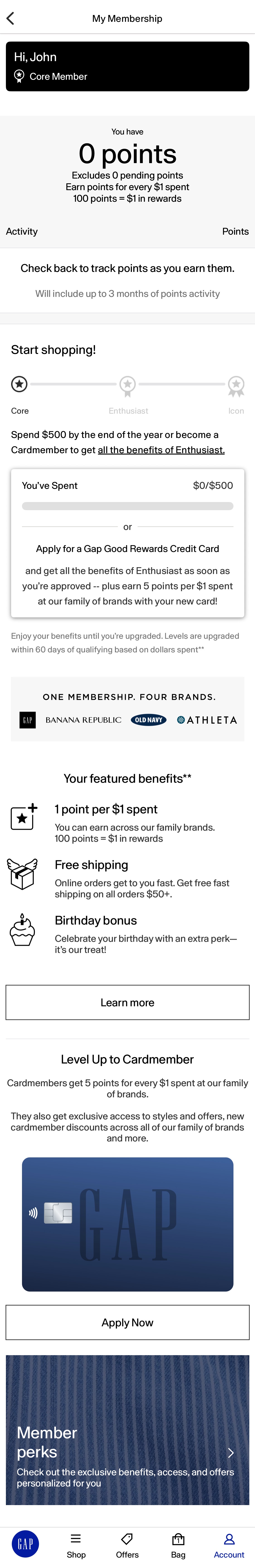 Mobile screenshot of GAP