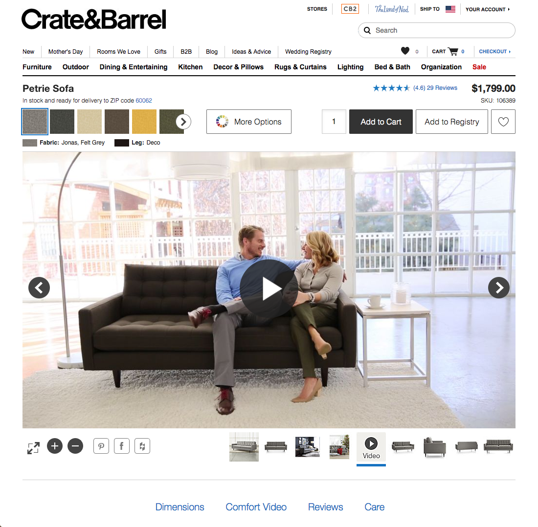 Desktop screenshot of Crate & Barrel