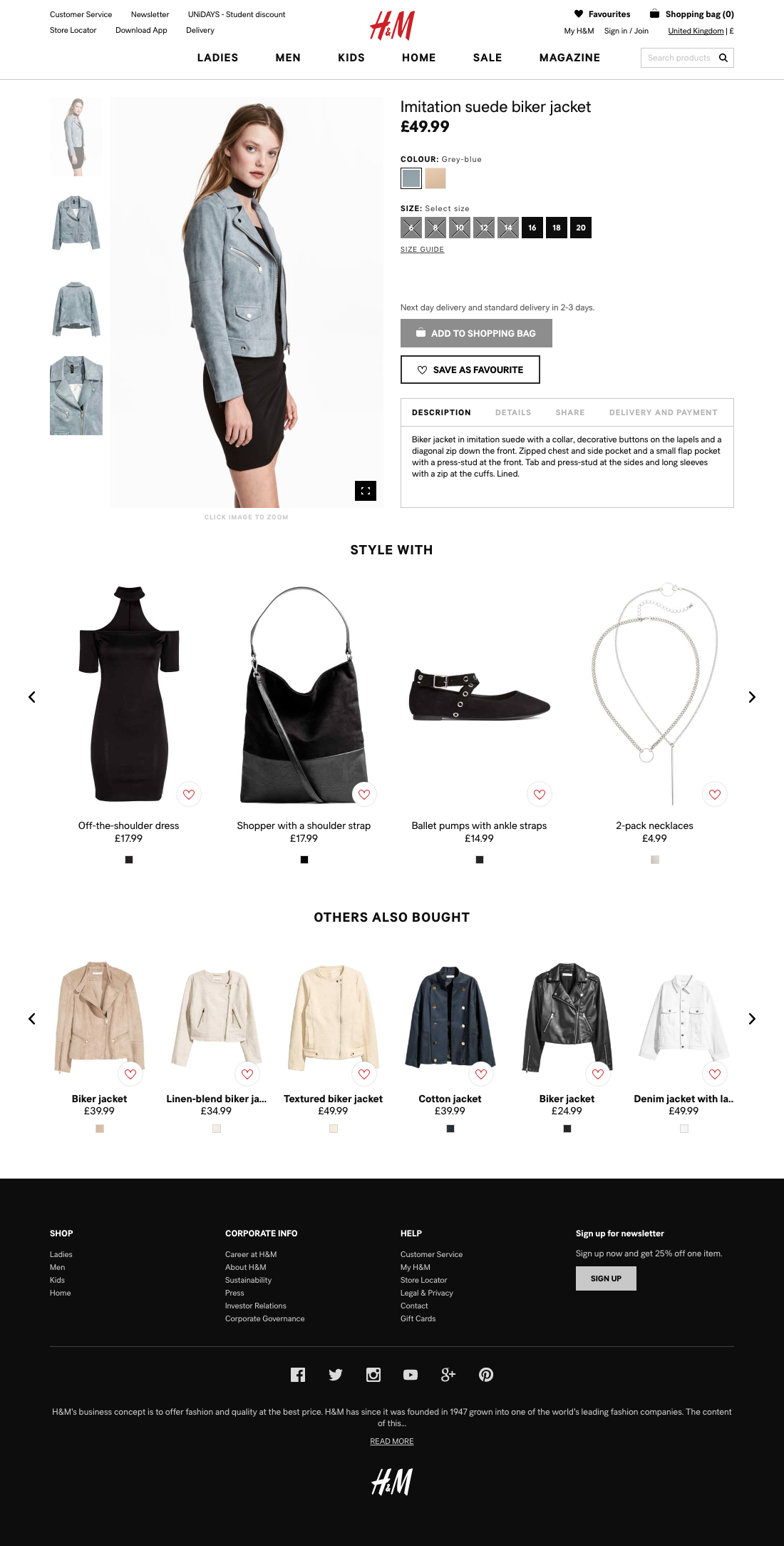 H&M’s Product Page 784 of 1077 Product Page Examples Baymard Institute