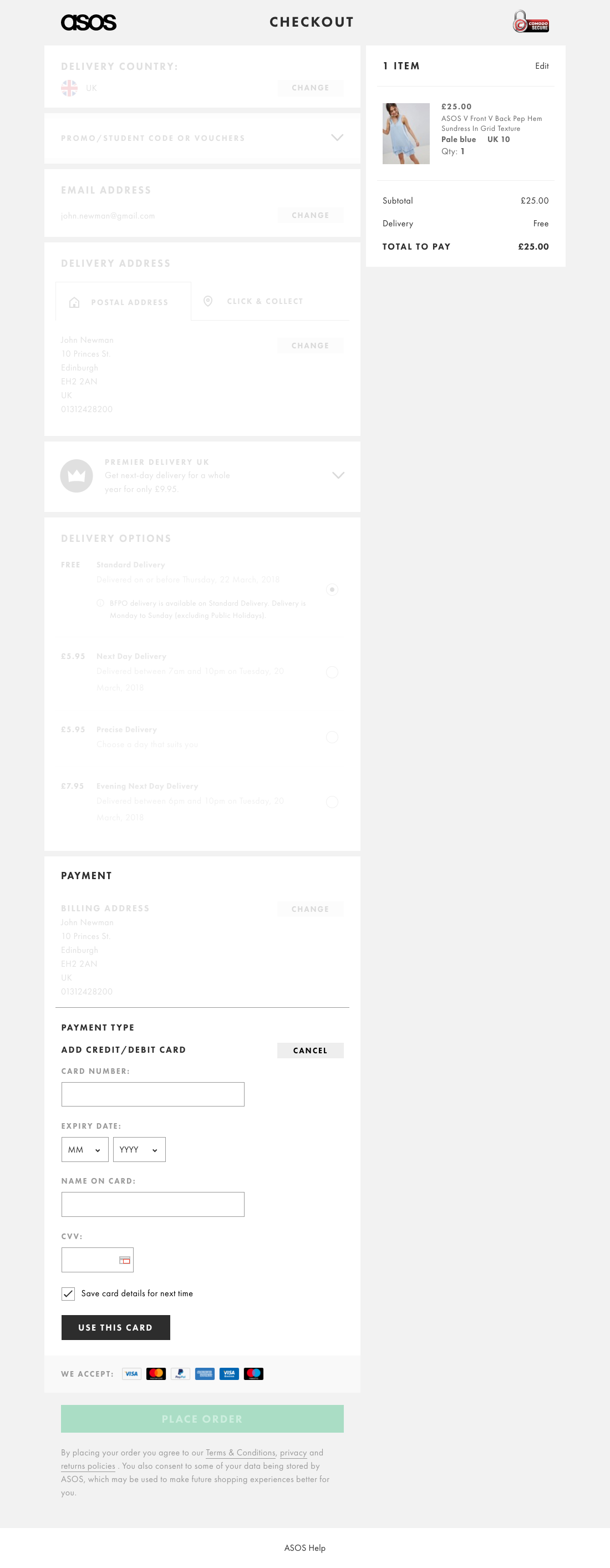 ASOS’ Payment 690 of 915 Payment Examples Baymard Institute