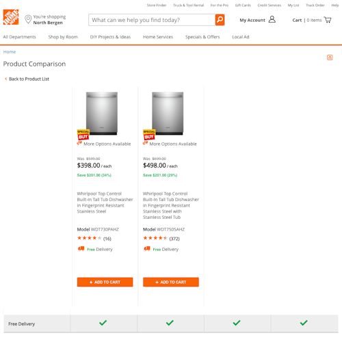 72 ‘Comparison Tool’ Design Examples – Baymard Institute