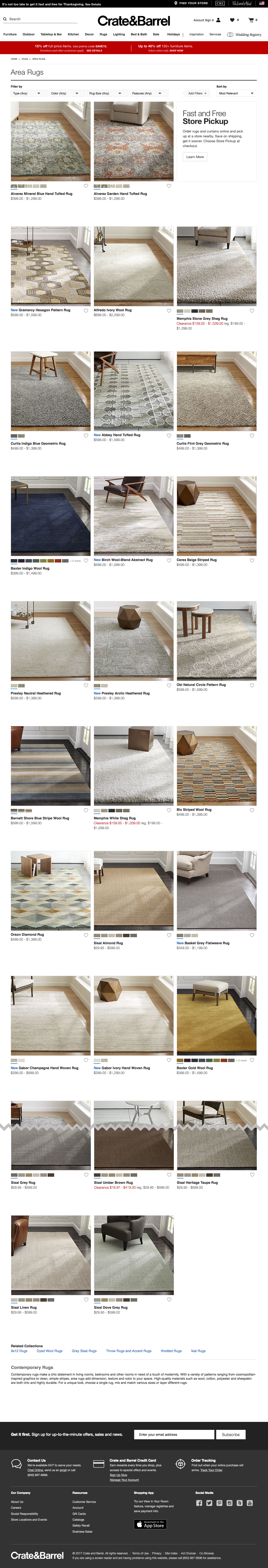 Desktop screenshot of Crate & Barrel