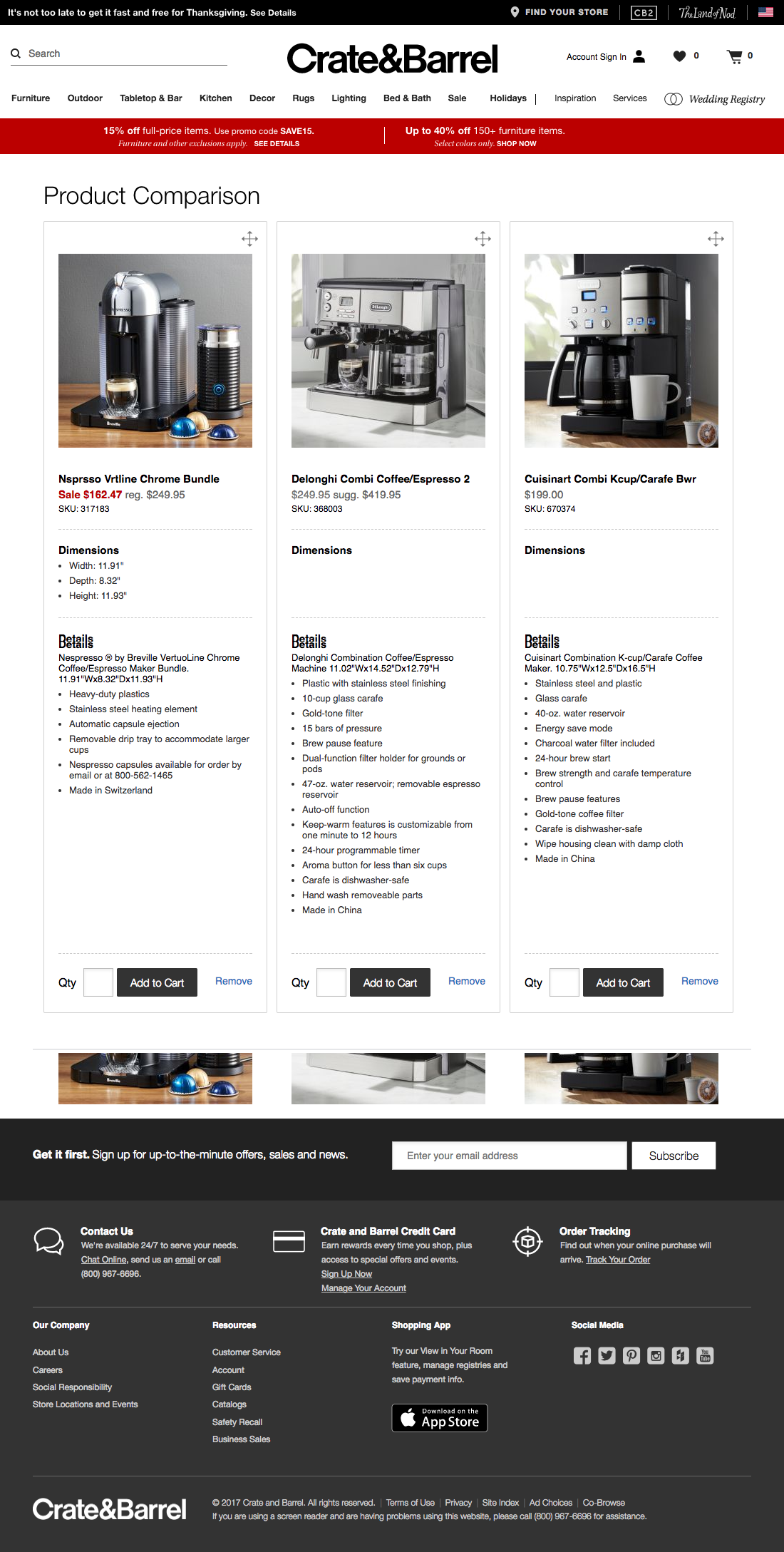 Desktop screenshot of Crate & Barrel