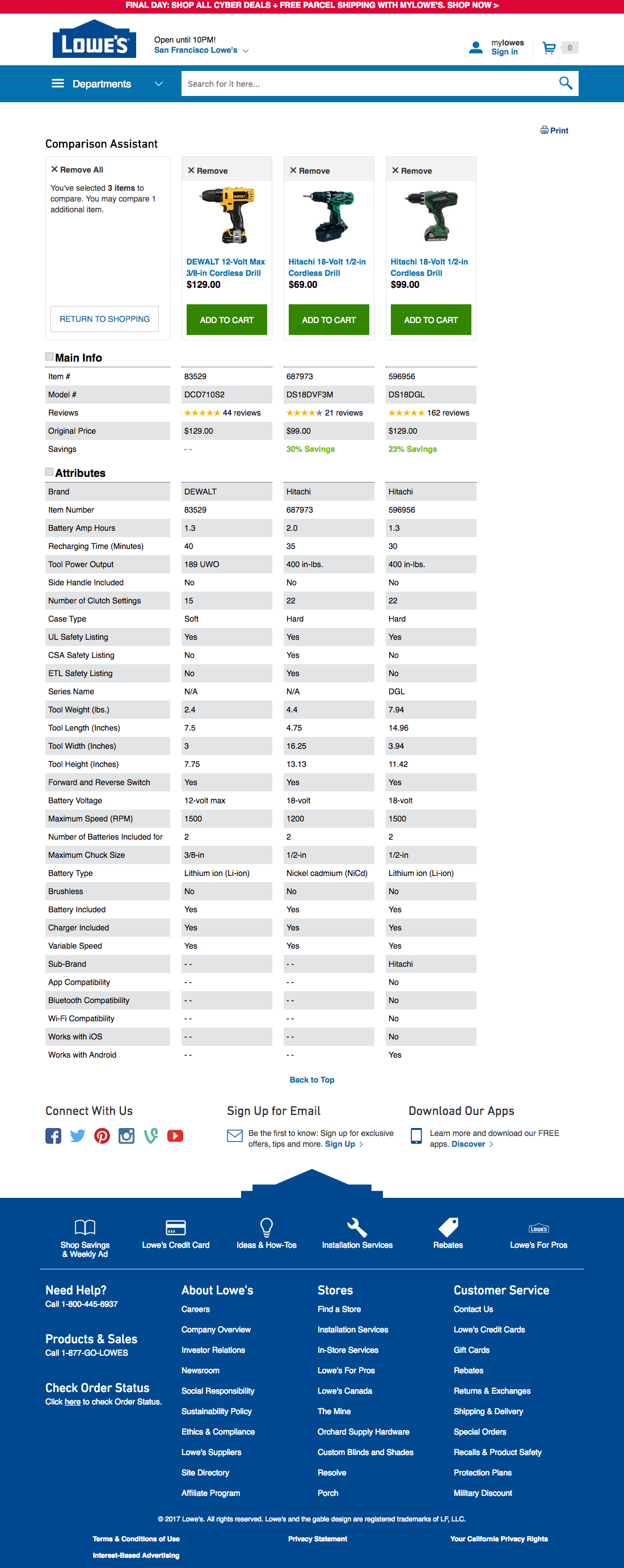 Desktop screenshot of Lowe’s