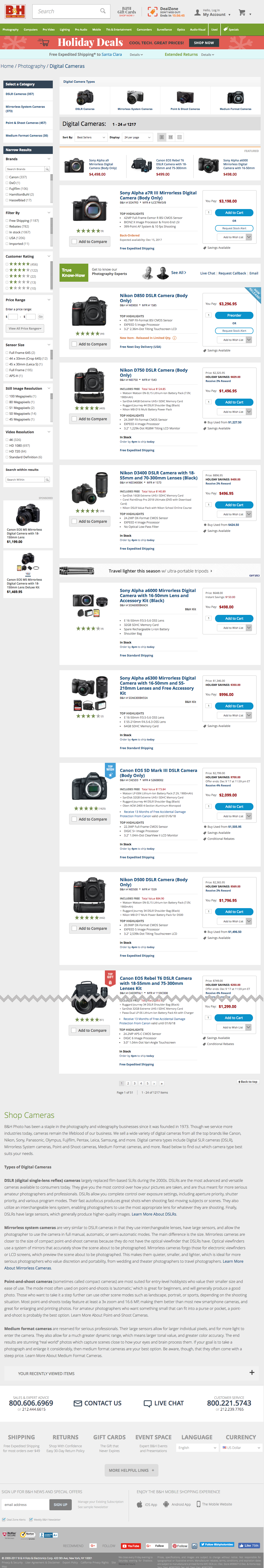 Desktop screenshot of B&H Photo