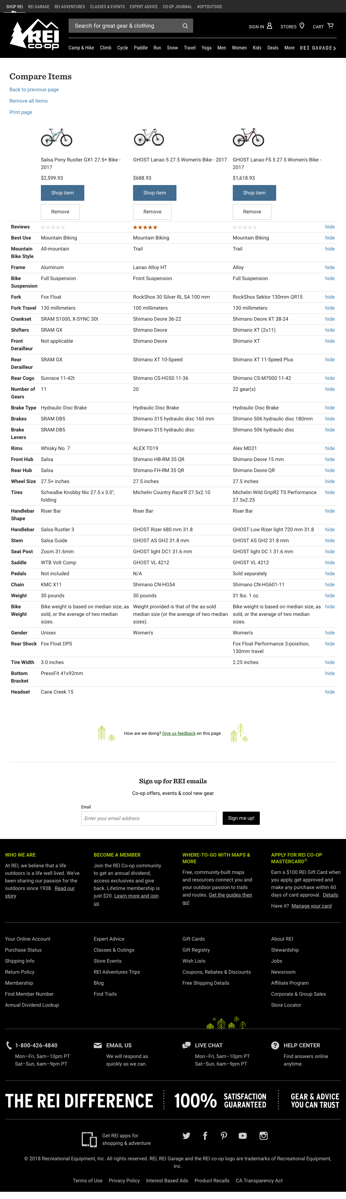 Desktop screenshot of REI