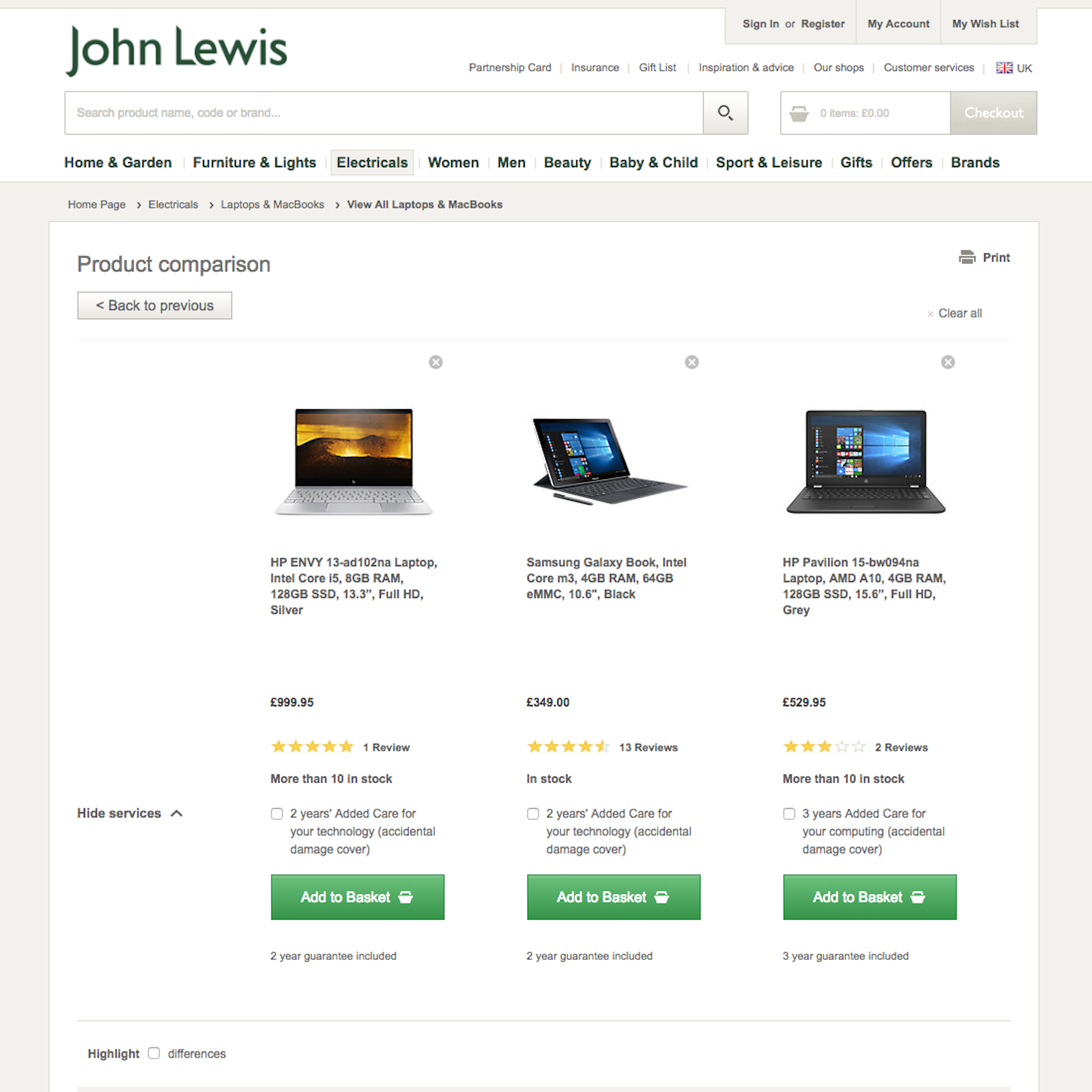 Desktop screenshot of John Lewis