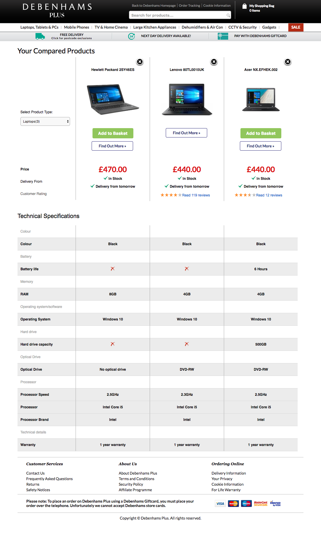 Desktop screenshot of Debenhams