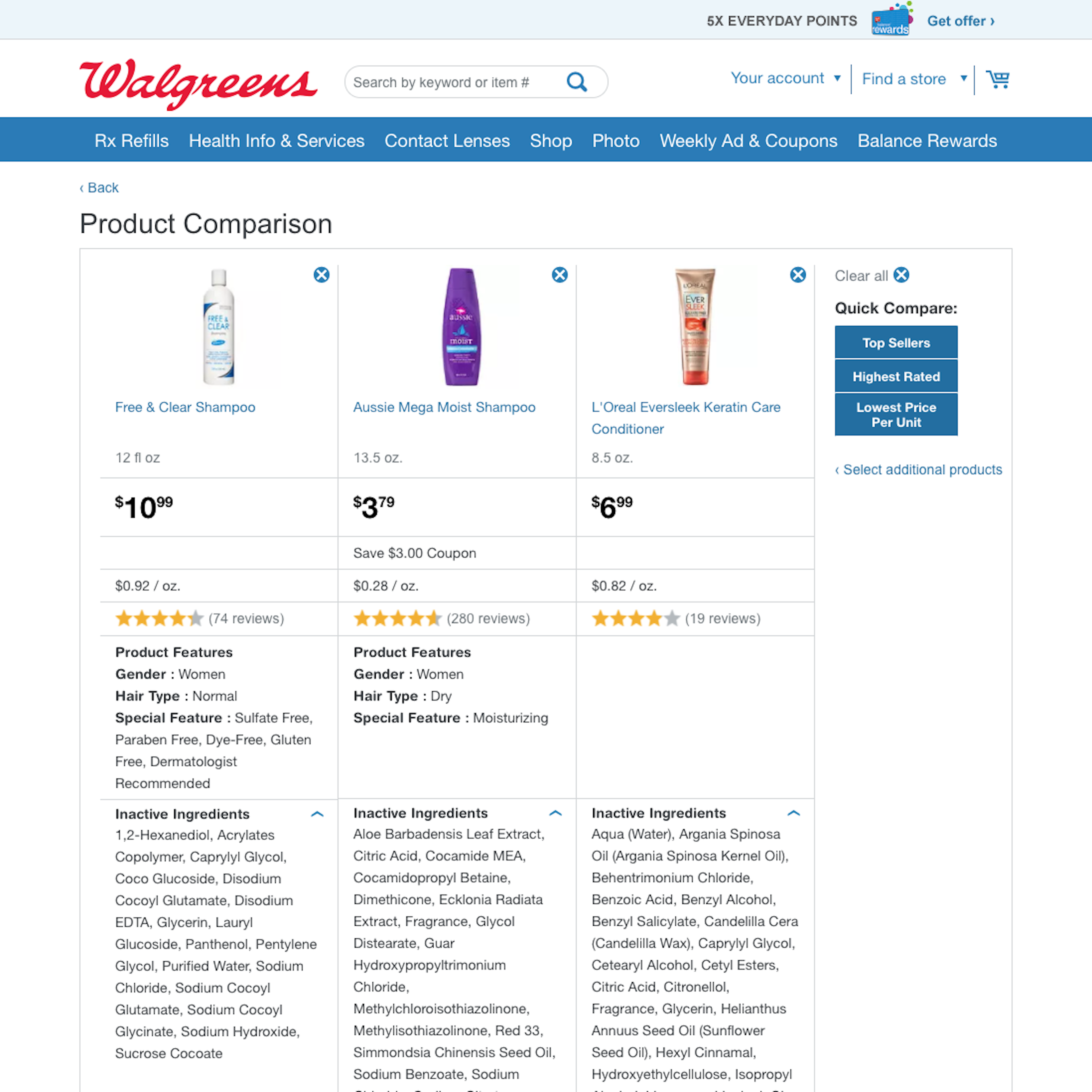 Desktop screenshot of Walgreens