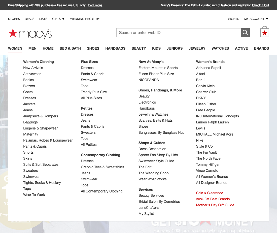 Desktop screenshot of Macy’s