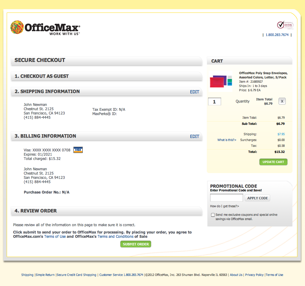 OfficeMax’s Review Order 528 of 563 Review Order Examples Baymard