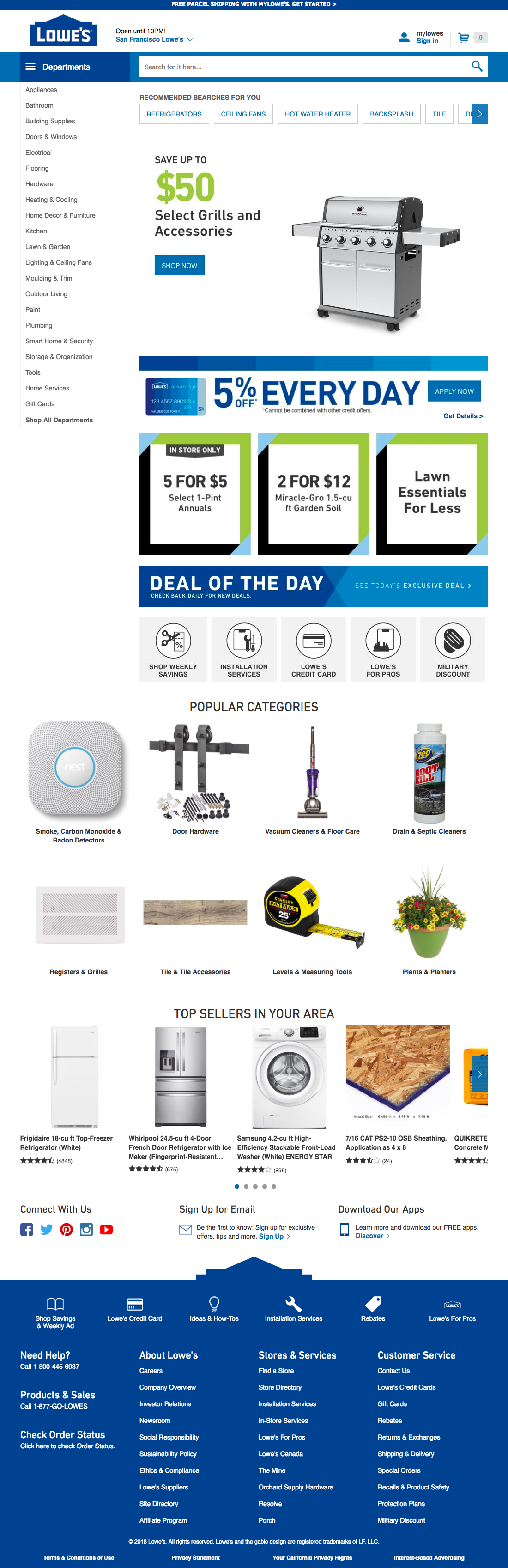 Desktop screenshot of Lowe’s