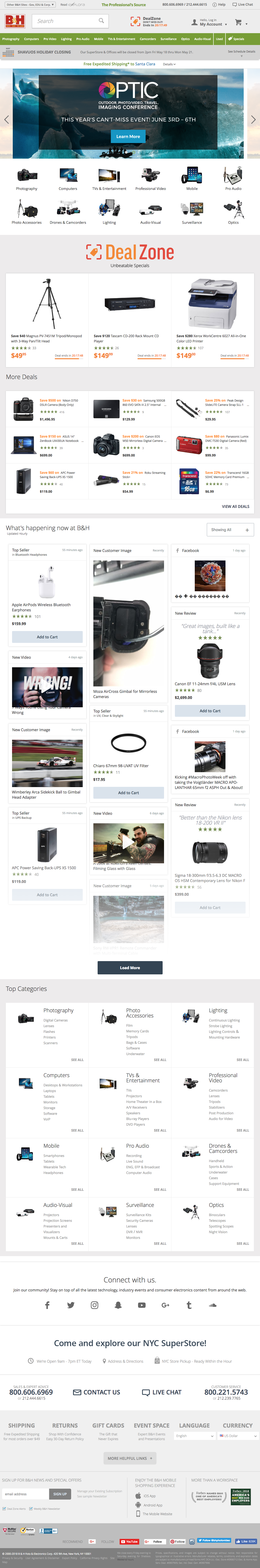 Desktop screenshot of B&H Photo