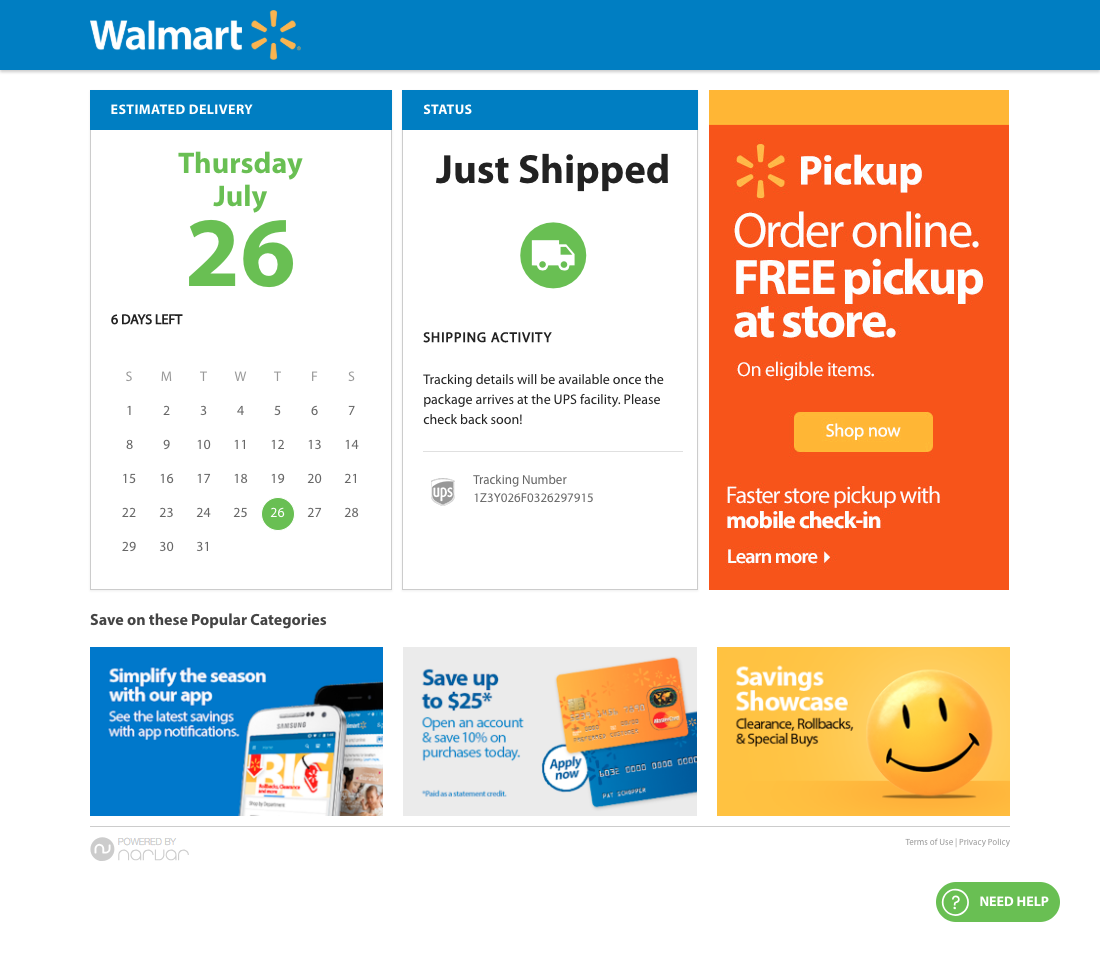 Walmart’s Order Tracking Page – 122 Of 151 Order Tracking Page Examples ...