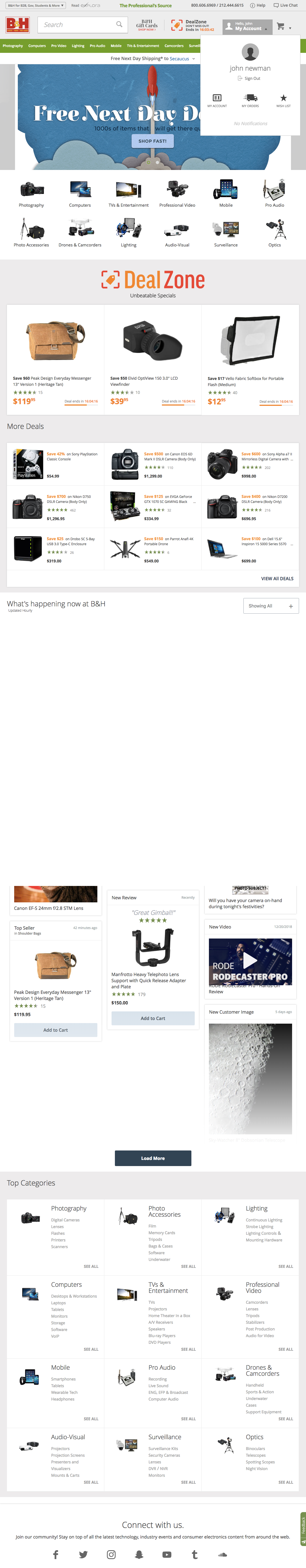 Desktop screenshot of B&amp;H Photo