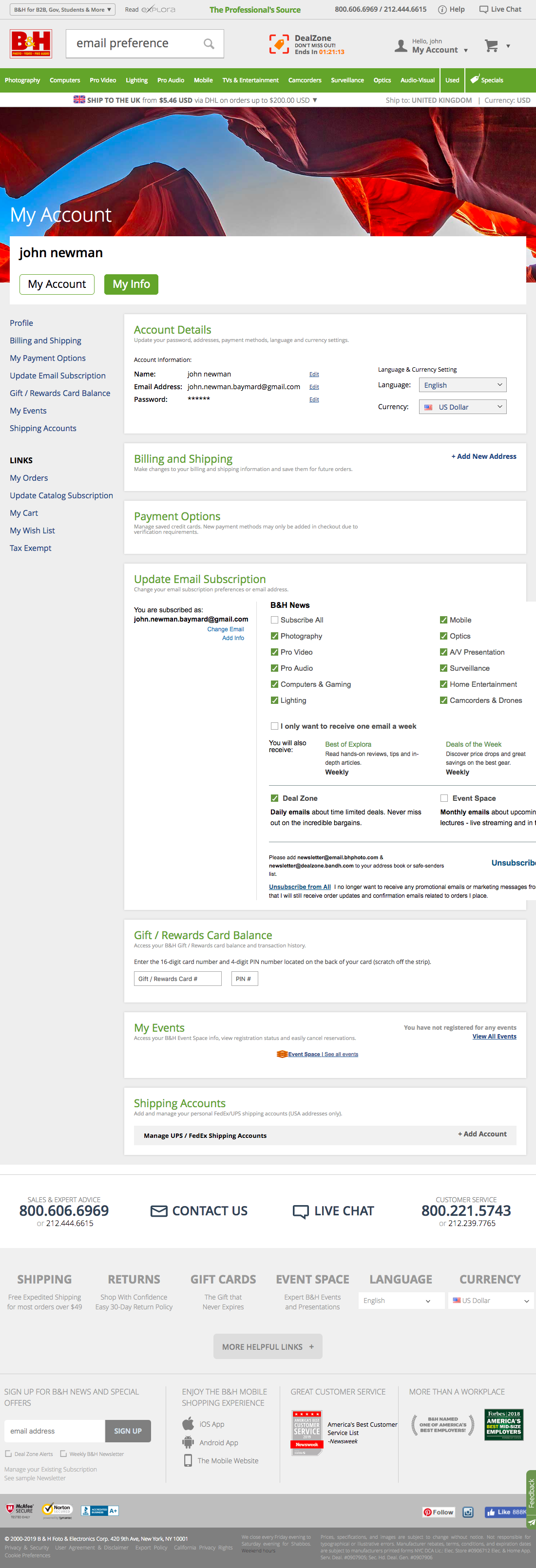 Desktop screenshot of B&amp;H Photo