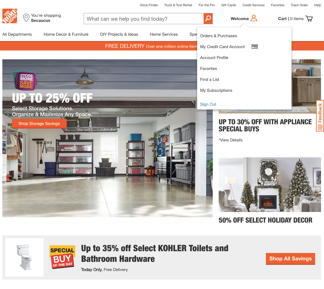 Desktop screenshot of Home Depot