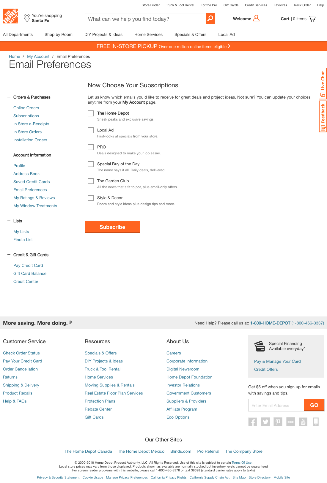 Desktop screenshot of Home Depot