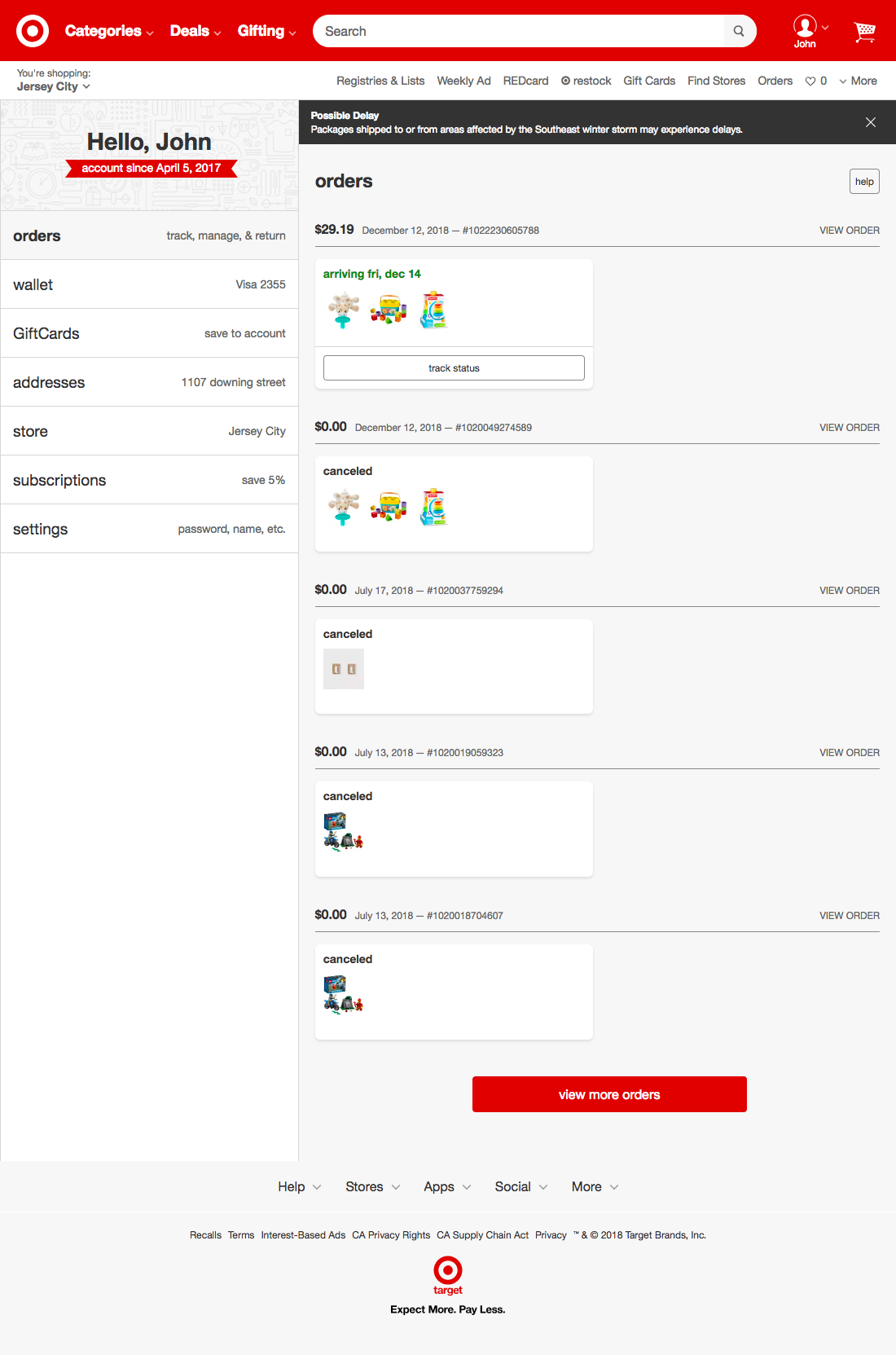 Target’s Orders Overview 125 of 132 Orders Overview Examples