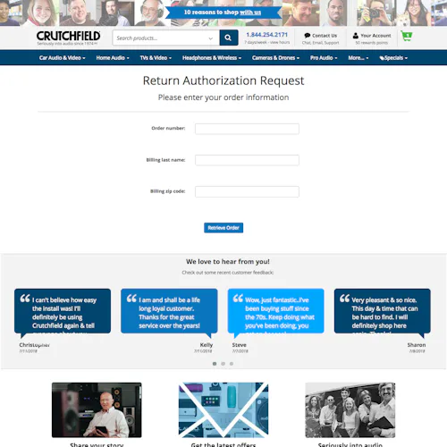 52 ‘Order Returns’ Design Examples – Baymard Institute