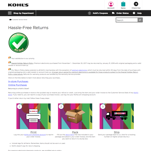 52 ‘Order Returns’ Design Examples – Baymard Institute