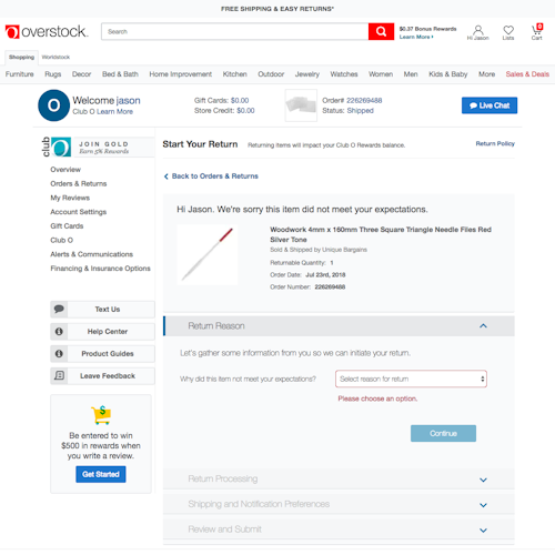 52 ‘Order Returns’ Design Examples – Baymard Institute