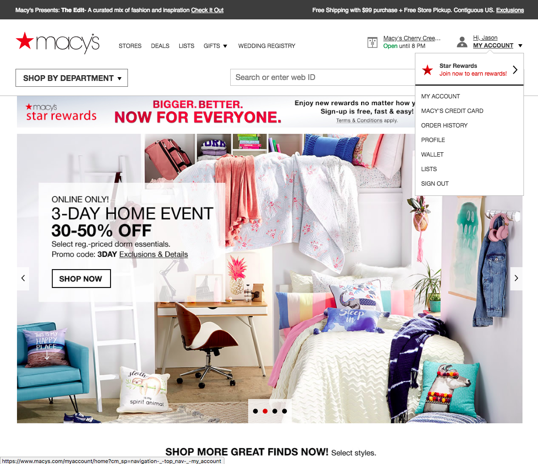 Desktop screenshot of Macy’s