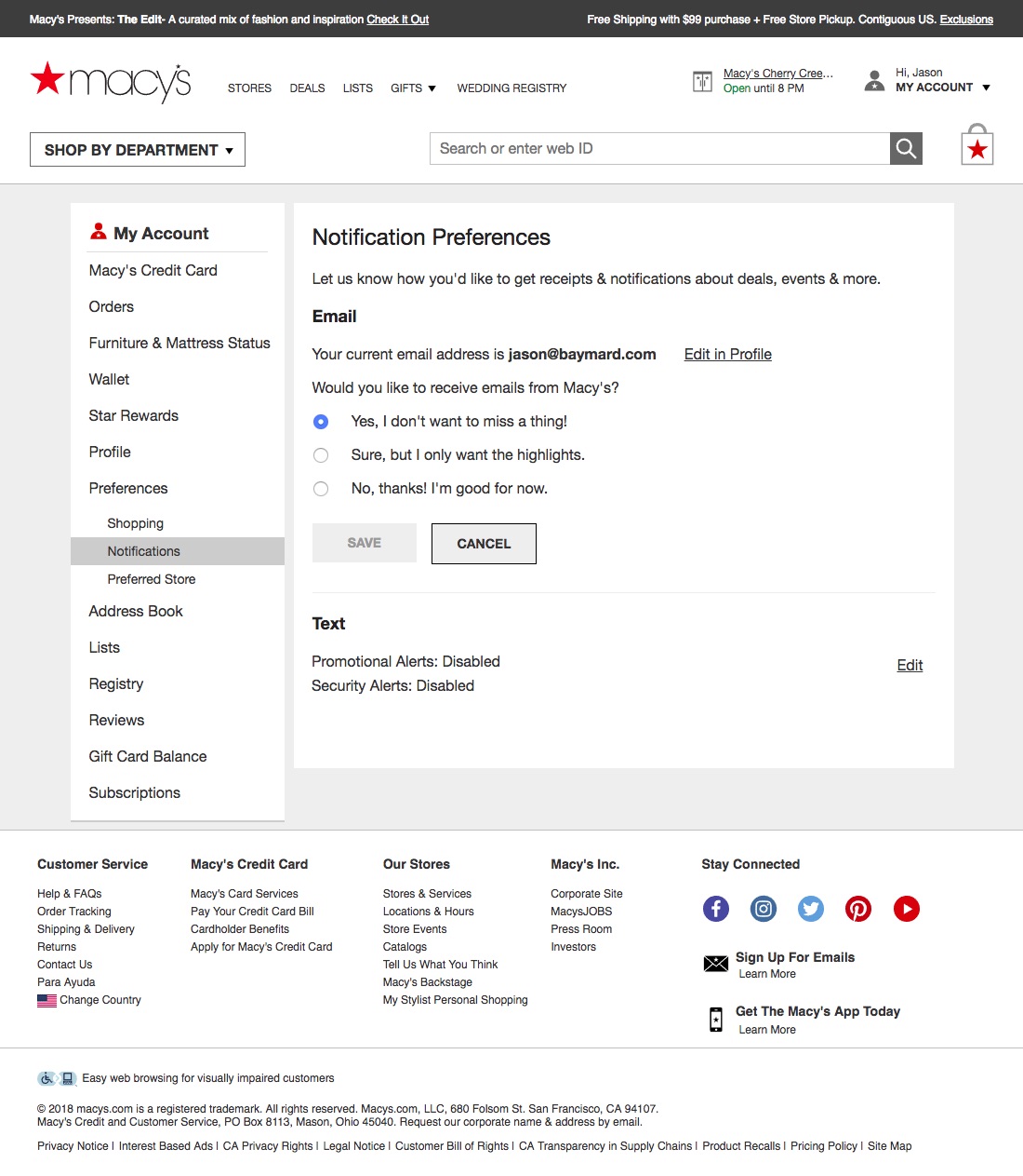 Desktop screenshot of Macy’s