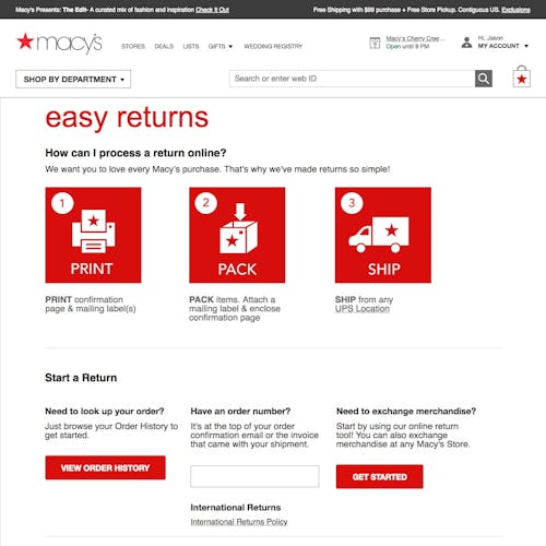 52 ‘Order Returns’ Design Examples – Baymard Institute