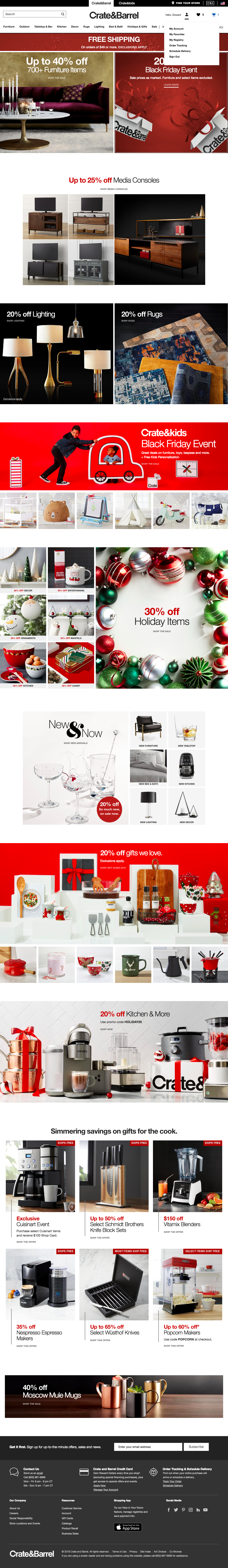 Desktop screenshot of Crate &amp; Barrel