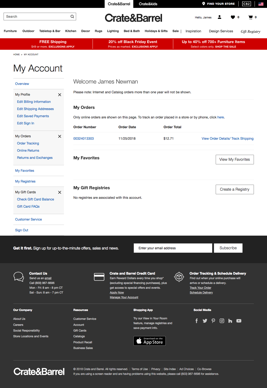 Desktop screenshot of Crate &amp; Barrel