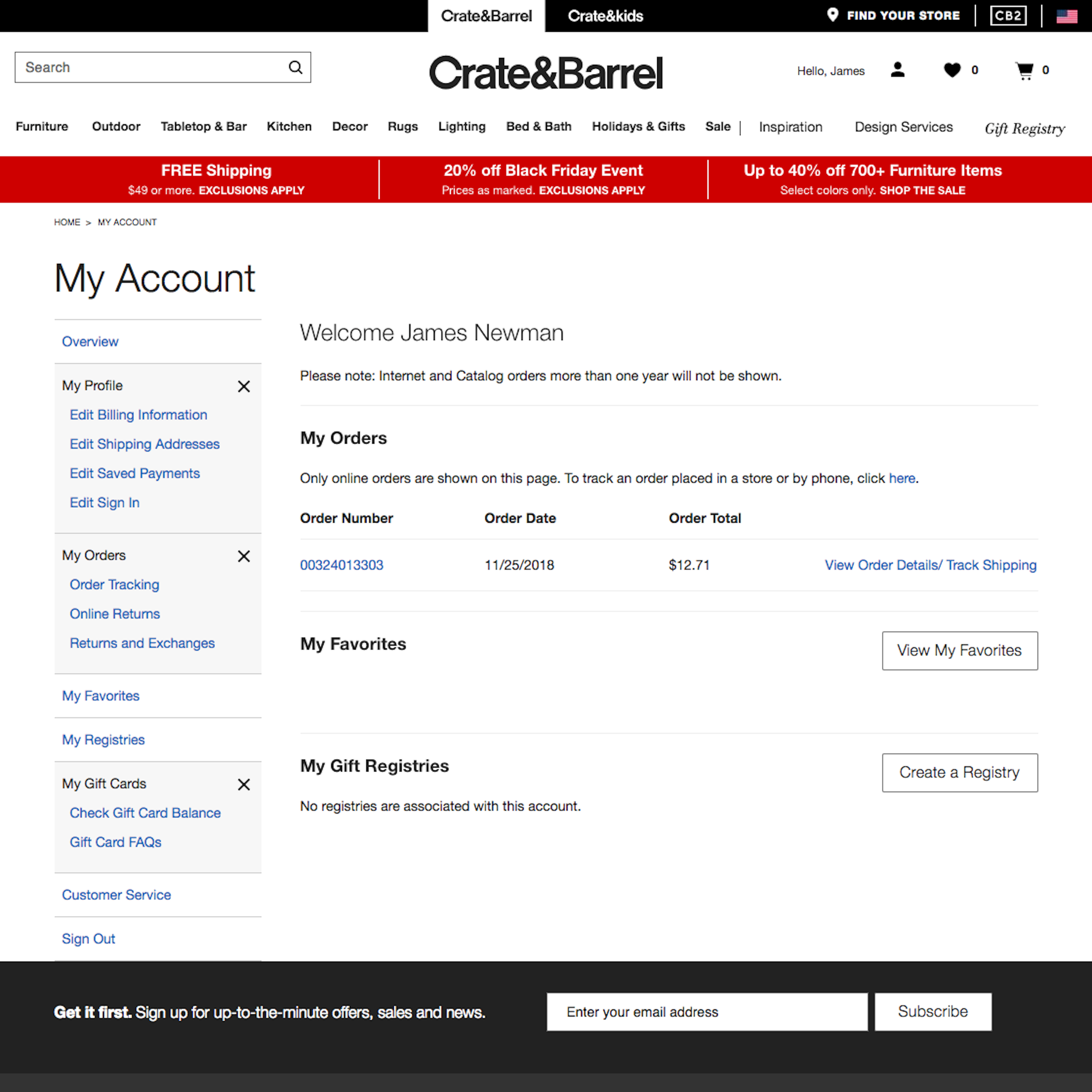 Desktop screenshot of Crate & Barrel