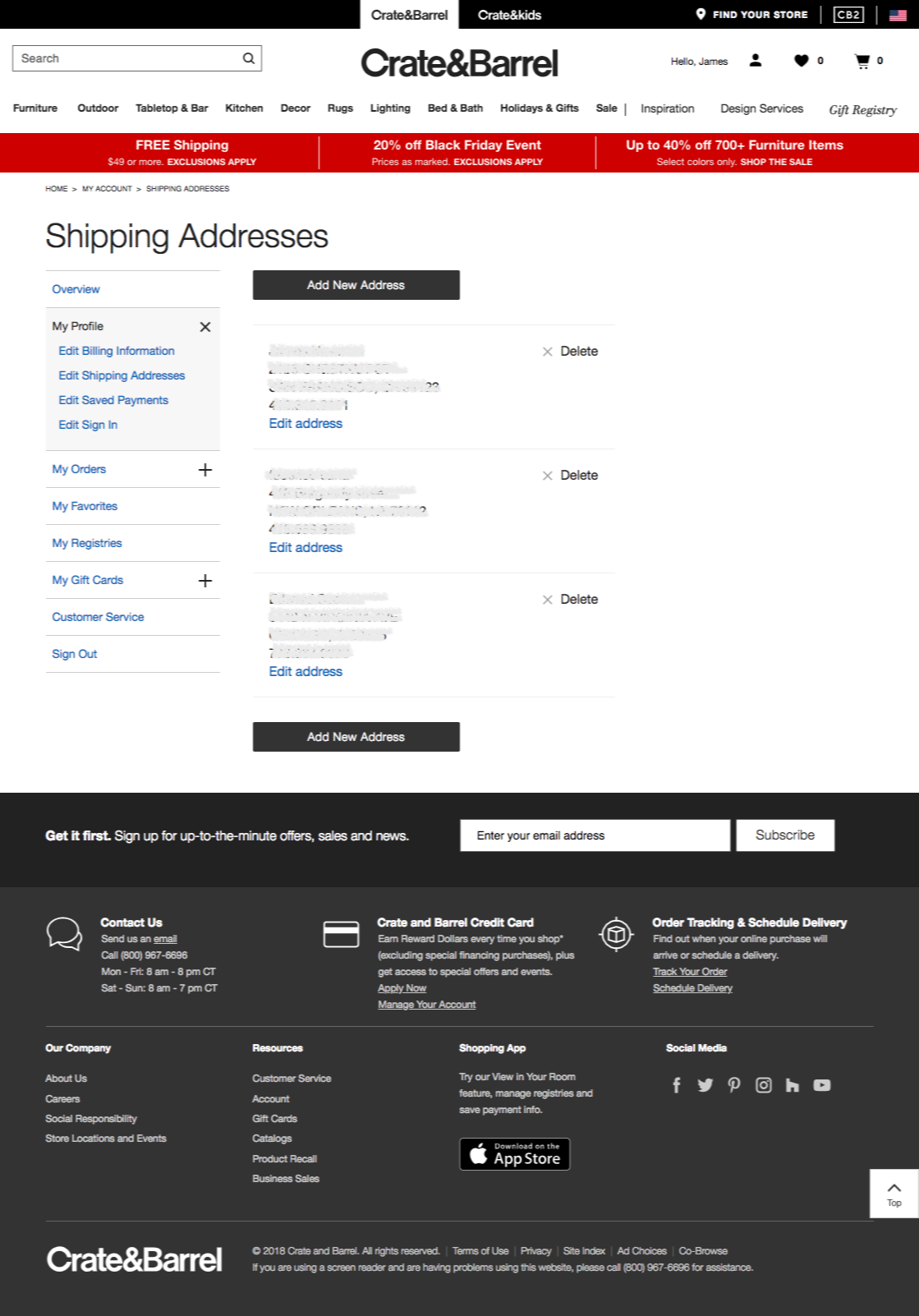 Desktop screenshot of Crate & Barrel