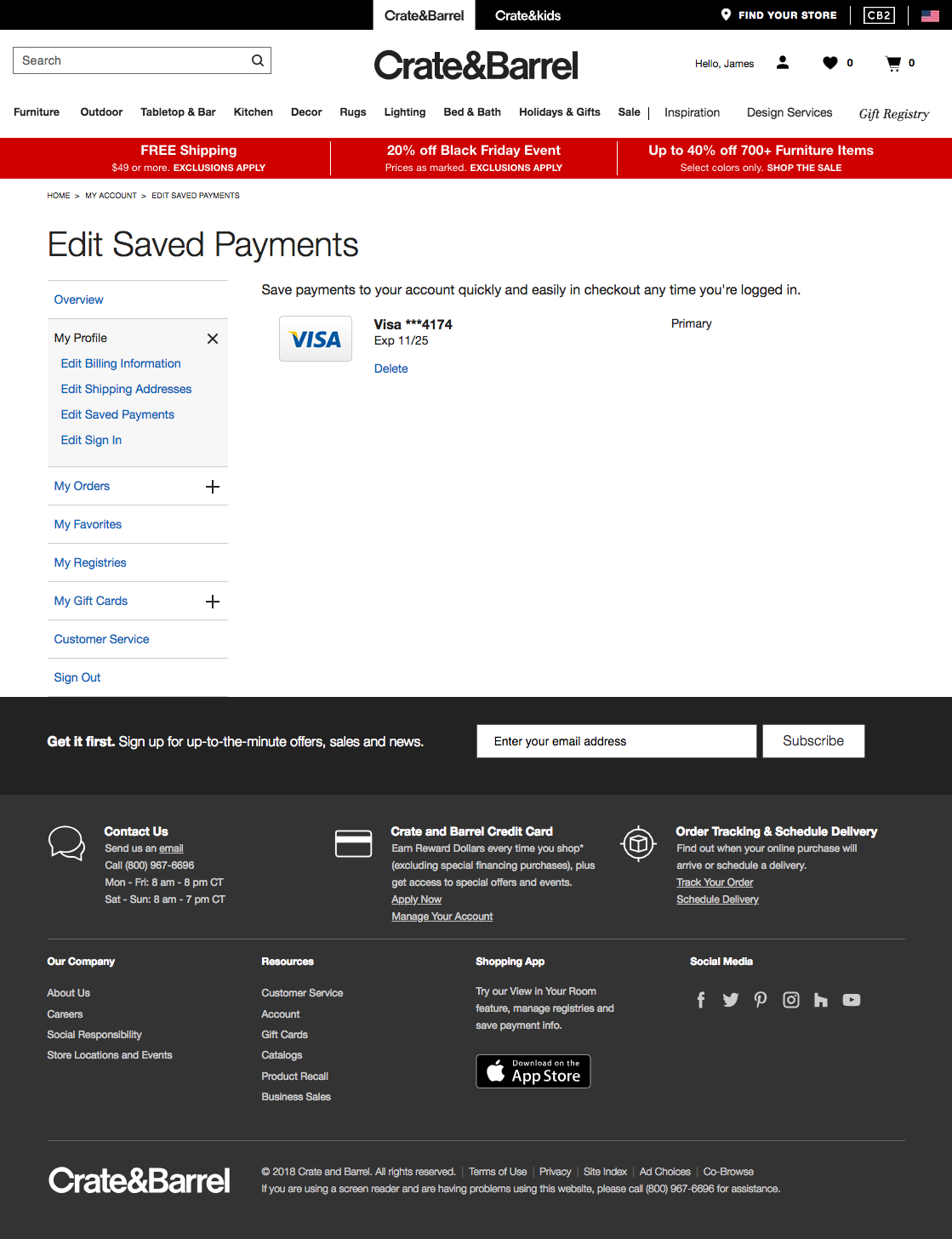 Desktop screenshot of Crate & Barrel