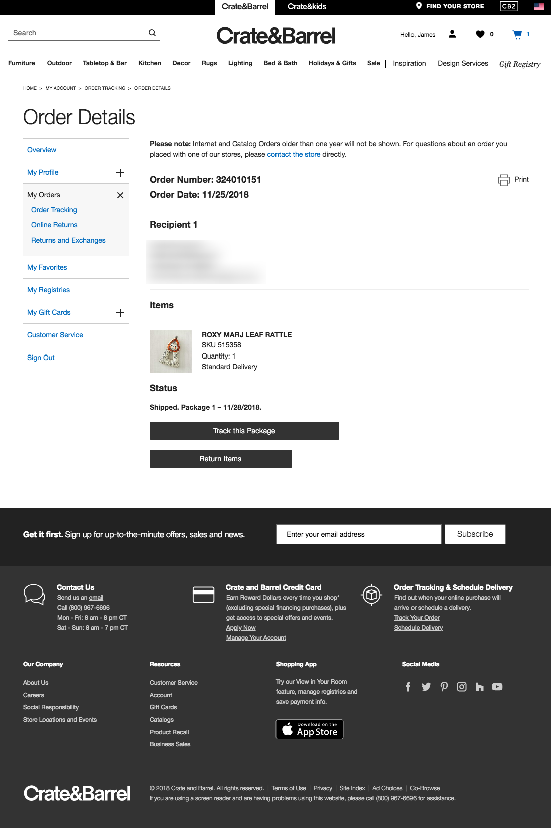 Desktop screenshot of Crate & Barrel