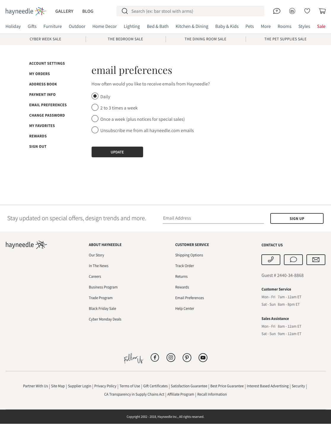 Hayneedle’s Newsletter Management 272 of 279 Newsletter Management