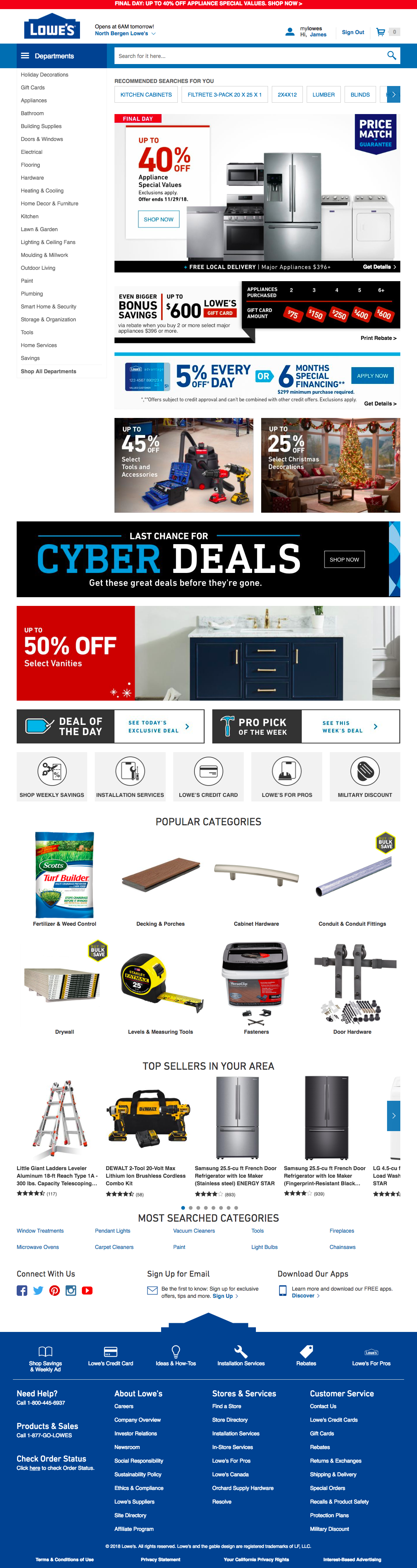 Desktop screenshot of Lowe’s