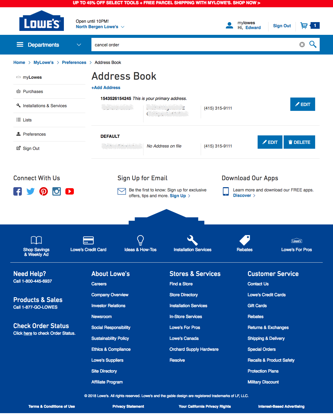 Desktop screenshot of Lowe’s