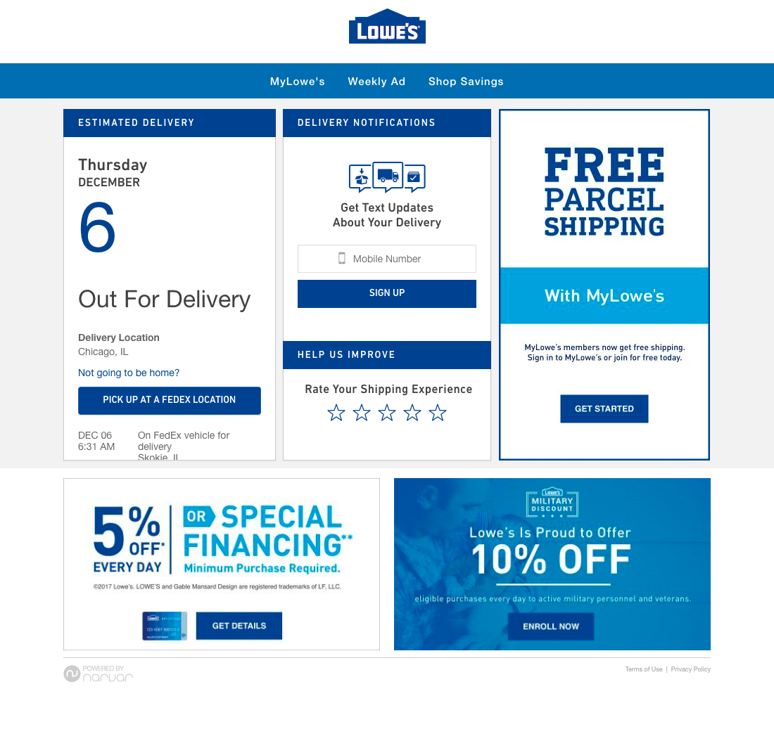 Desktop screenshot of Lowe’s