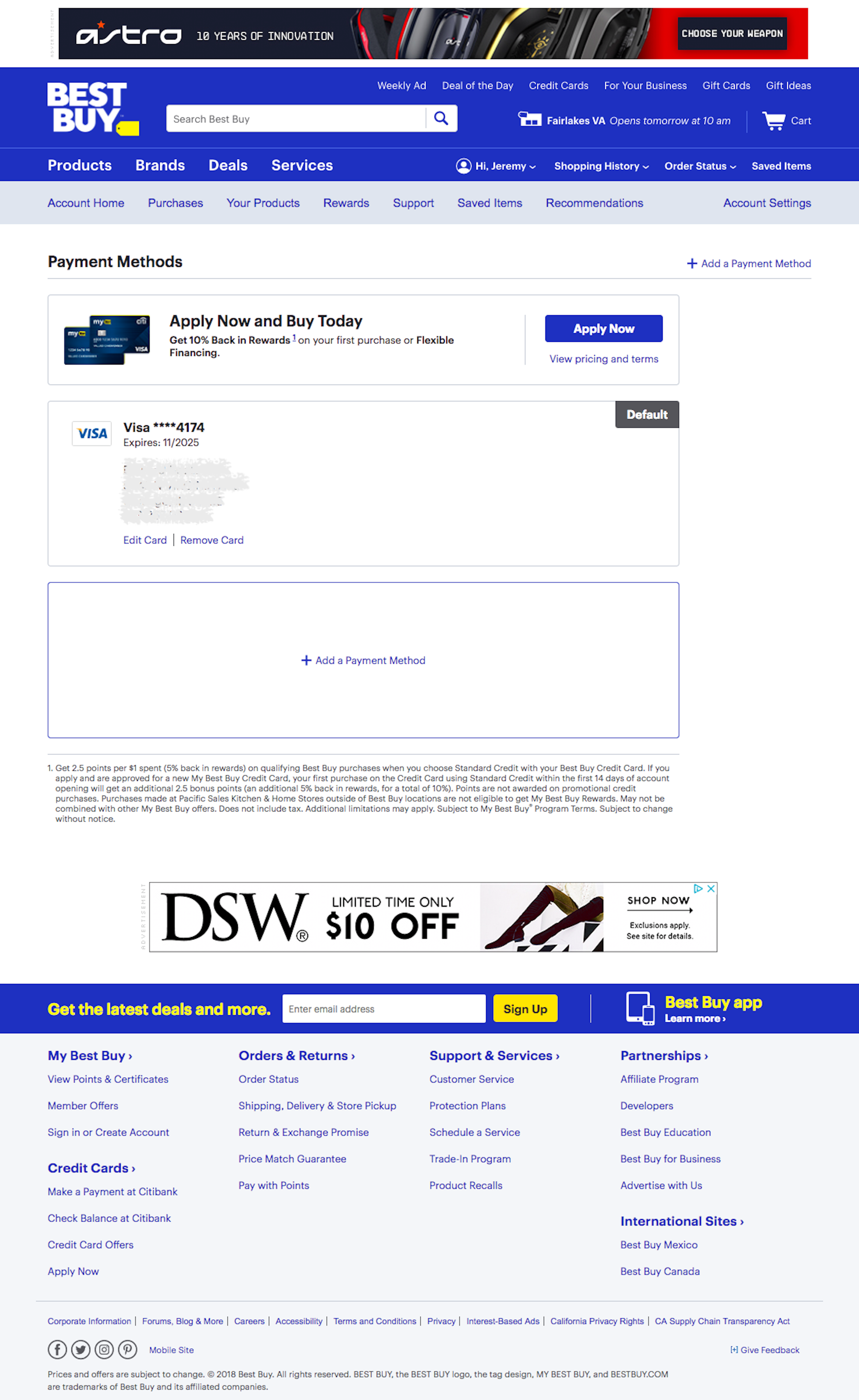 Best Buy’s Stored Credit Cards – 175 of 205 Stored Credit Cards