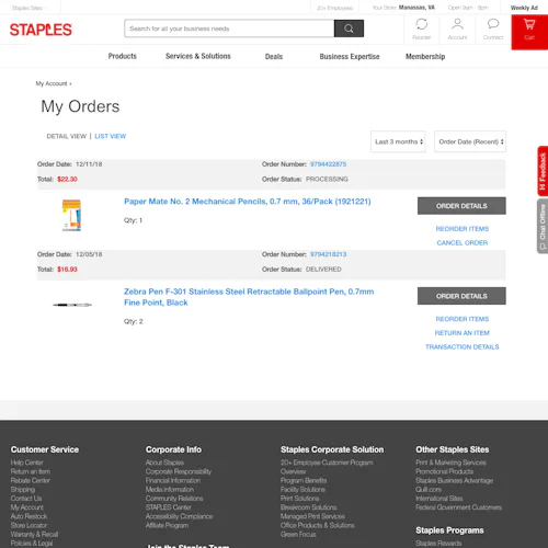 75 ‘Orders Overview’ Design Examples – Baymard Institute