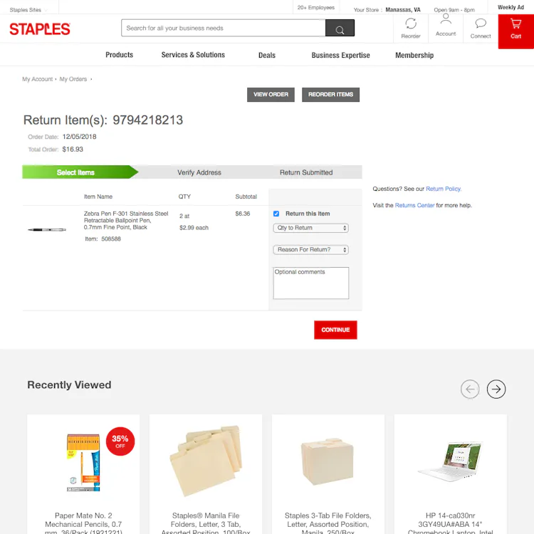 52 ‘Order Returns’ Design Examples – Baymard Institute