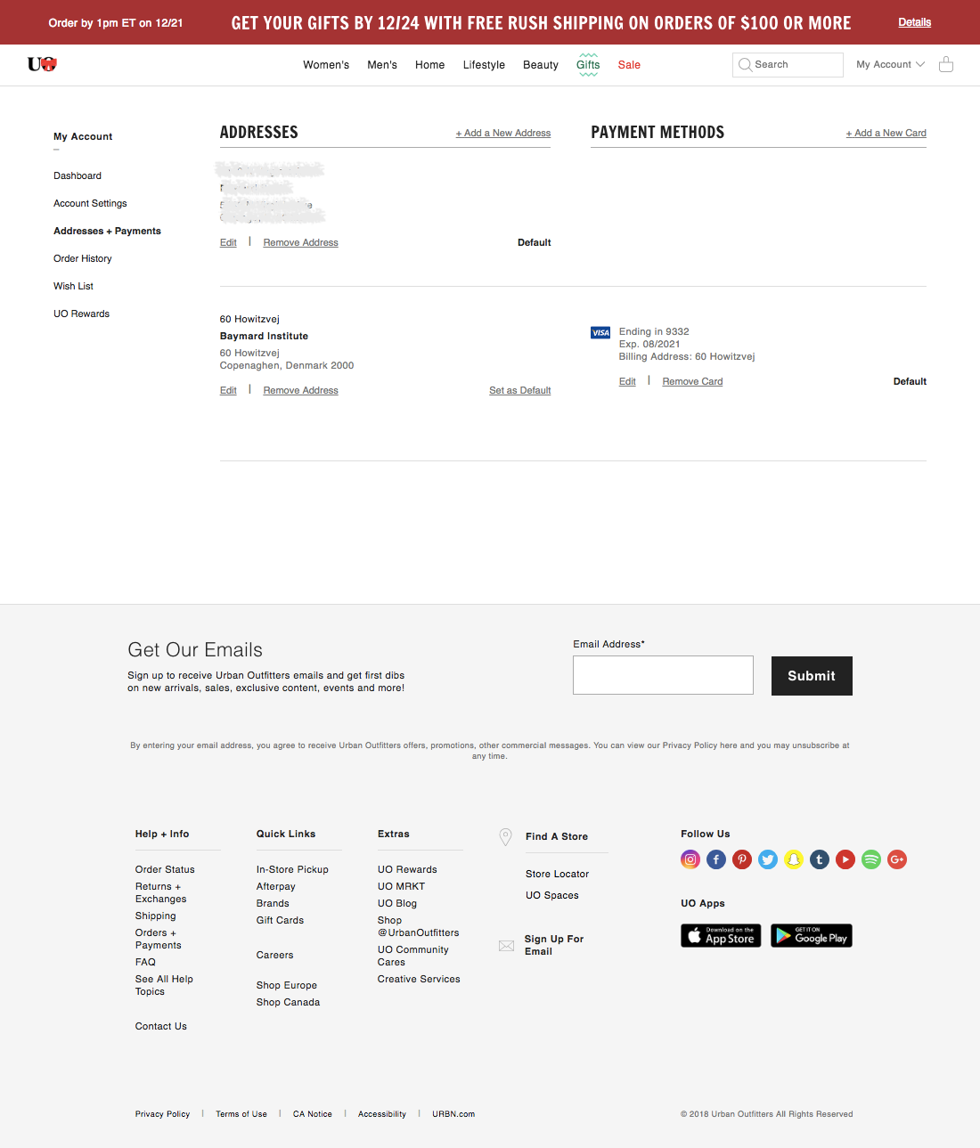 Urban Outfitters’ Address Book 423 of 428 Address Book Examples