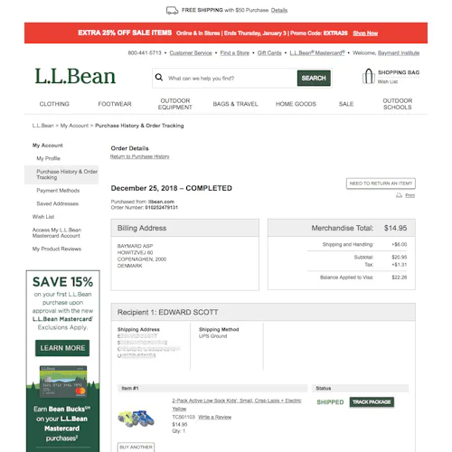 52 ‘Order Returns’ Design Examples – Baymard Institute