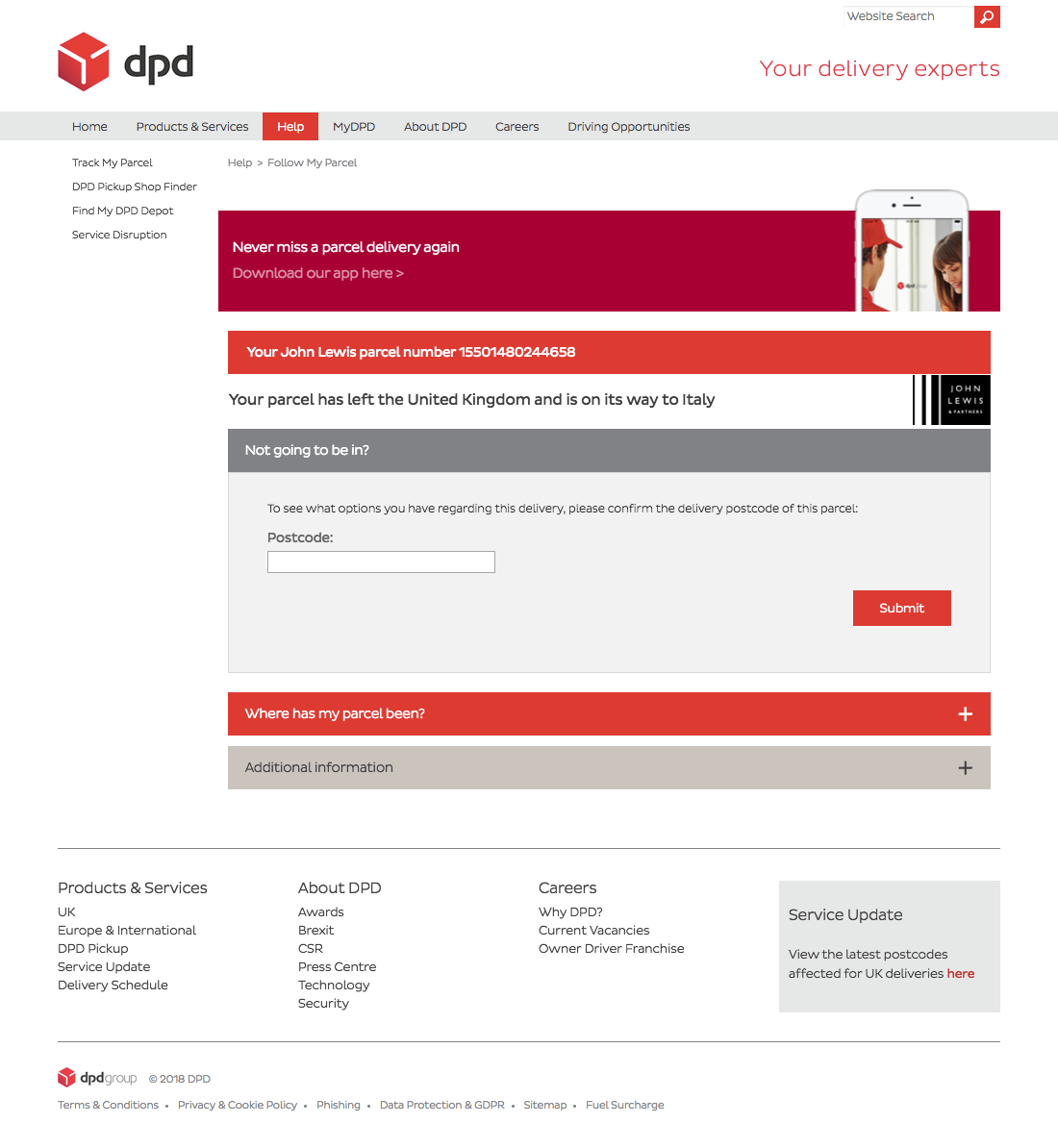 John Lewis’ Order Tracking Page 119 of 151 Order Tracking Page