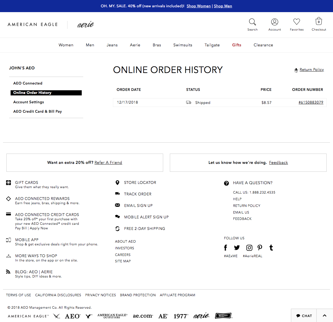 American Eagle’s Orders Overview 73 of 81 Orders Overview Examples